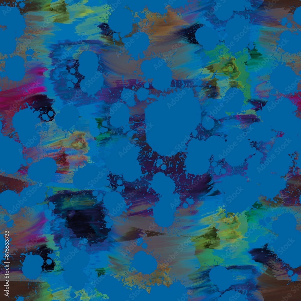 Naklejka premium Abstract seamless paint spots oil pattern for wrapping paper and fabrics