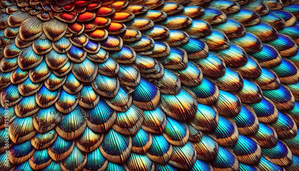 Colorful Iridescent Feather Pattern in Abstract Style Colorful Iridescent Feather Pattern in Abstract Style