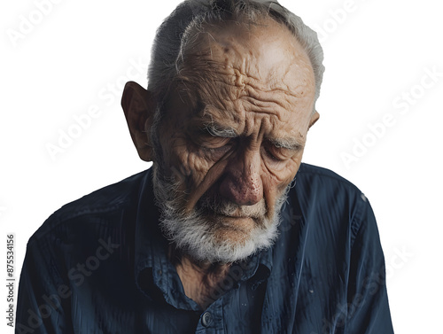 Portrait of an elderly man with a sad expression. Emotions concept. Old people concept.