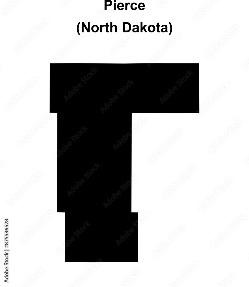 Pierce County (North Dakota) blank outline map Pierce County (North Dakota) blank outline map