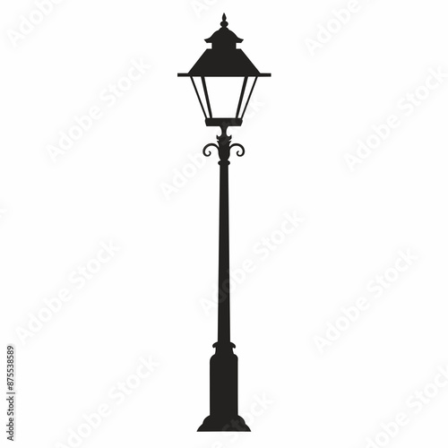 Urban Charm Street Lamp Post Vector Silhouette © Mosharef 