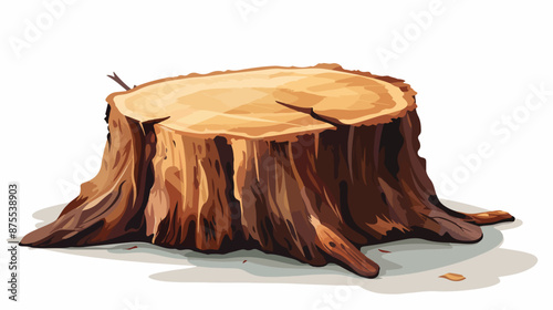 A closeup of a cut off tree trunk on the ground 