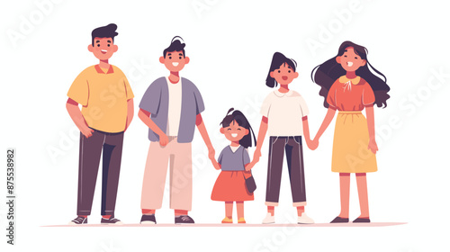 A family of five a father a mother and three siblings