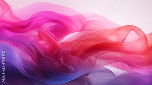Abstract magenta coloured smoke on background, illuminated and glowing.