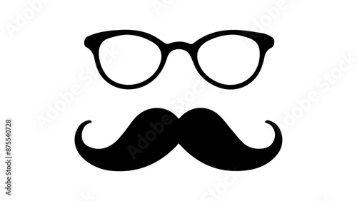 mustache and glasses in vector, incognito sign simple illustration