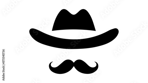 simple shape of hat and mustache in vector