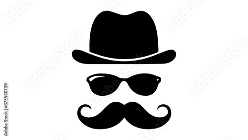 shape of hat sunglasses and mustache in vector for incognito sign