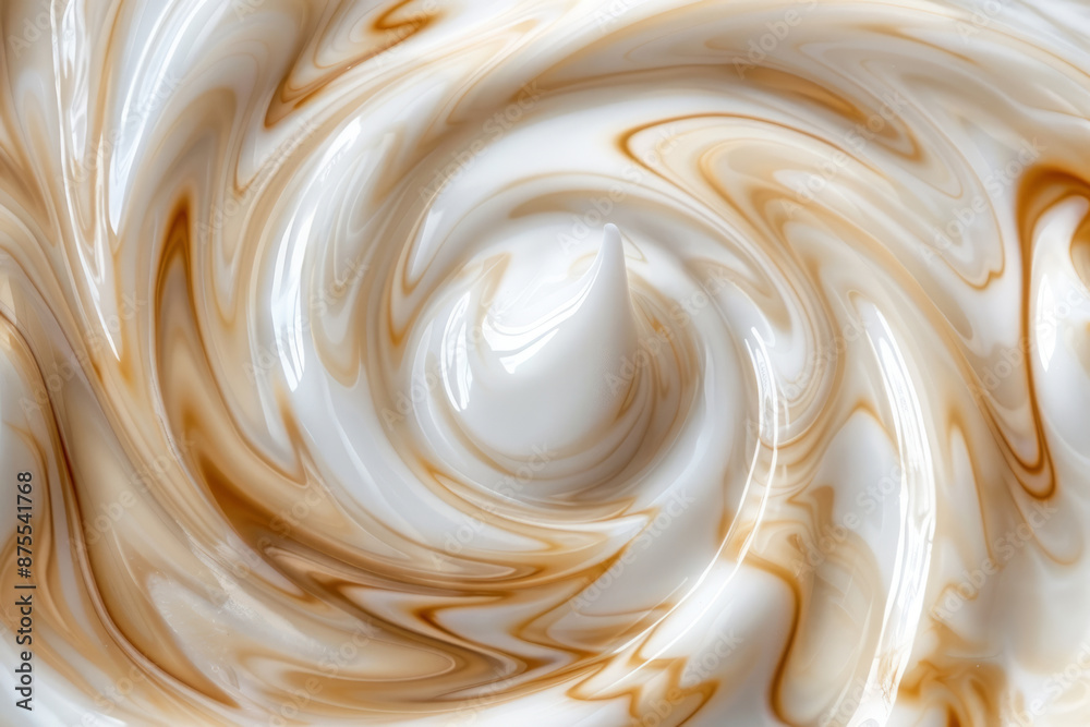Swirls of coffee and cream blending together. Abstract pattern of warm tones
