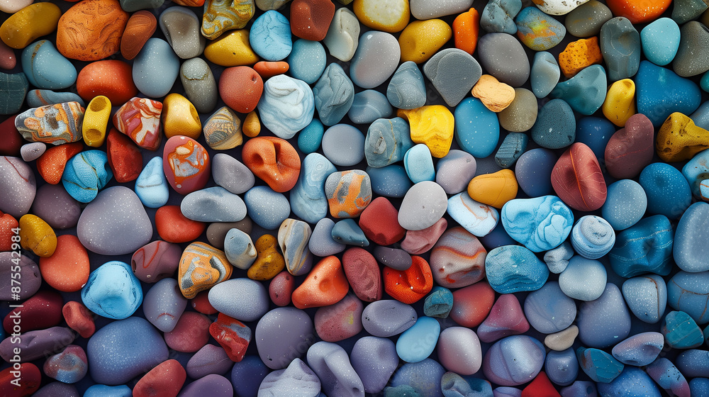 Background with colourful pebbles, created with generative AI technology Background with colourful pebbles, created with generative AI technology