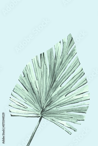 24×36 inches boho wall art  green leaf