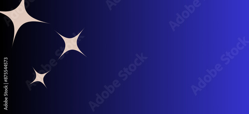 illustration of an background black and blue gradient with doodle Star 