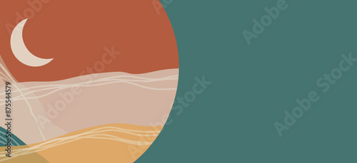 abstract background with waves boho design illustration 