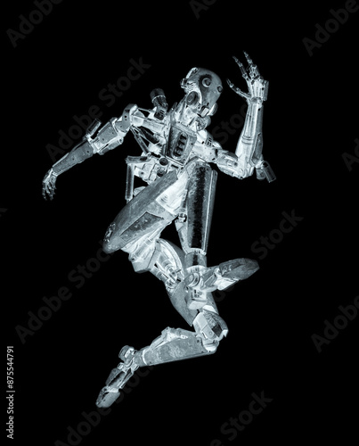 apocalypse cyborg is jumping like a comic hero © DM7