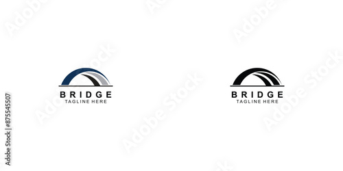 Simple bridge logo design with modern concept , premium vector