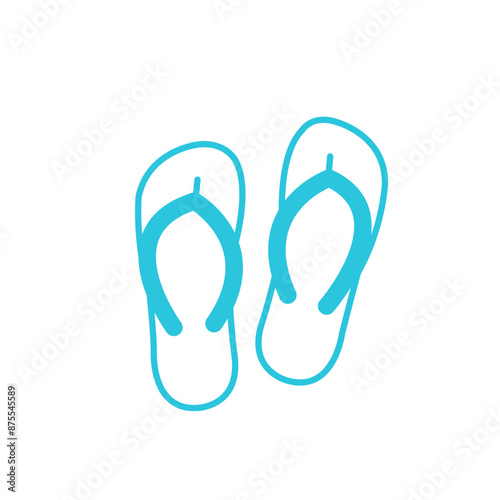 Simple summer flipflops icon, Isolated on white background. From blue icon set.