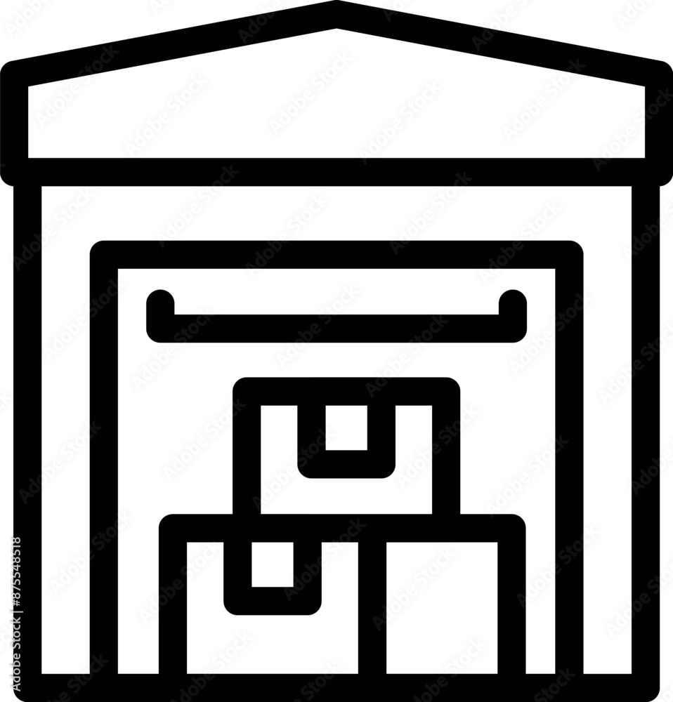 Warehouse building is storing goods and merchandise for delivery to customers Warehouse building is storing goods and merchandise for delivery to customers