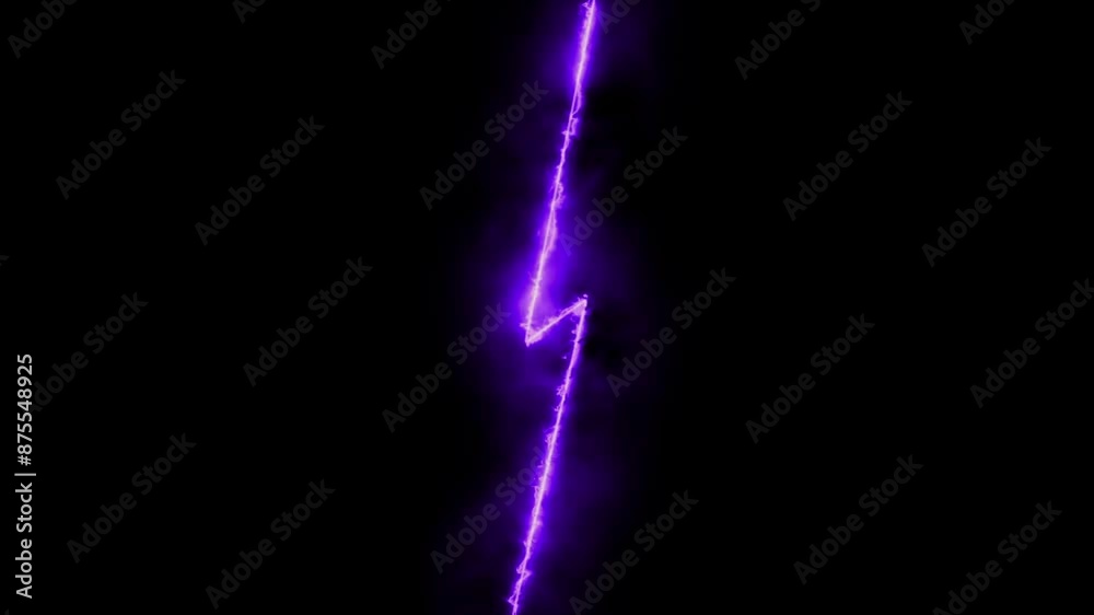 Realistic Lightning Strike, VS Thunder Black Background, 4k video, purple Lightning.