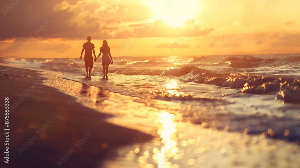 Romantic Sunset Stroll on the Beach Romantic Sunset Stroll on the Beach