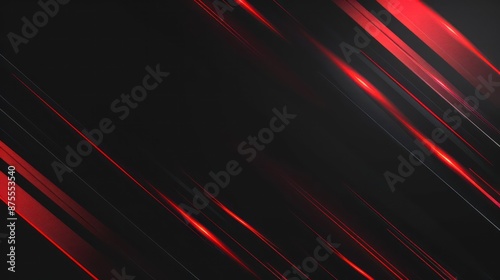 Dynamic red and black abstract light streak pattern background image.