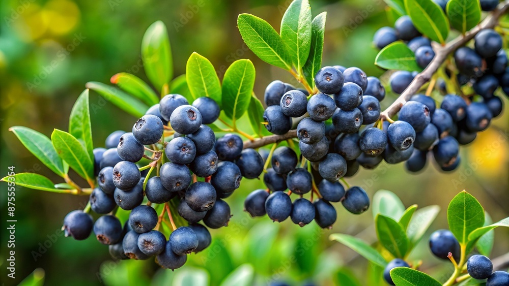 ramoscello con bacche mature del mirto ramoscello con bacche mature del mirto