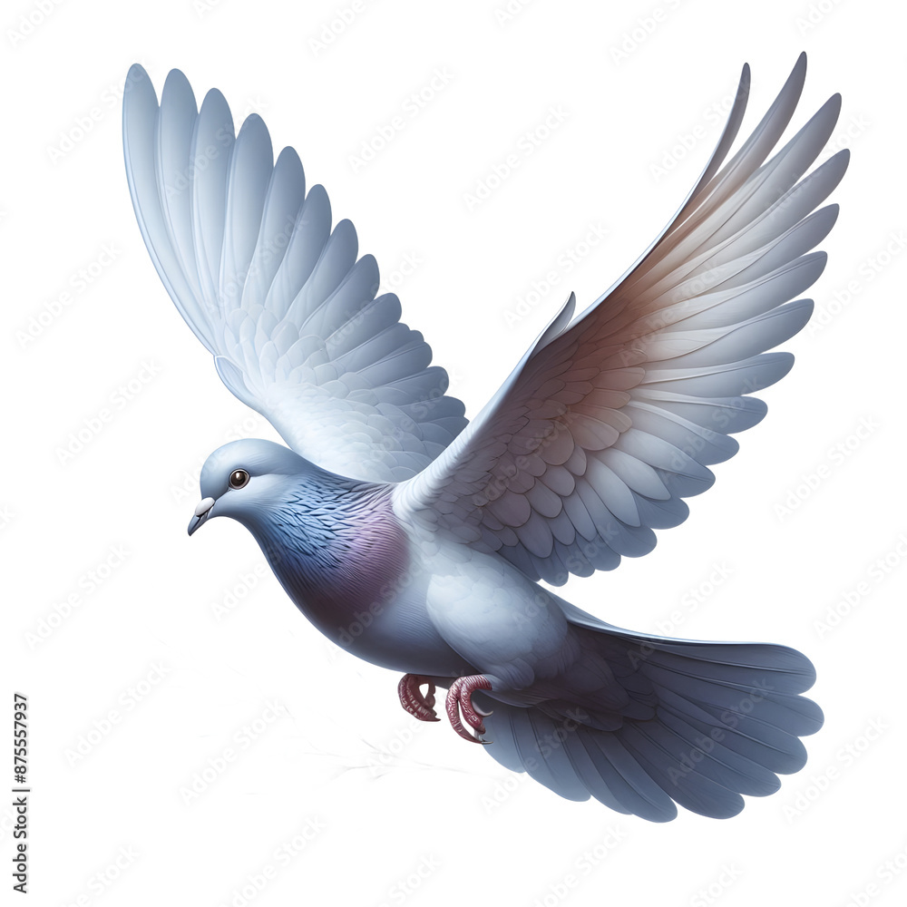 Obraz premium Dove Flying Isolated on transparent Background