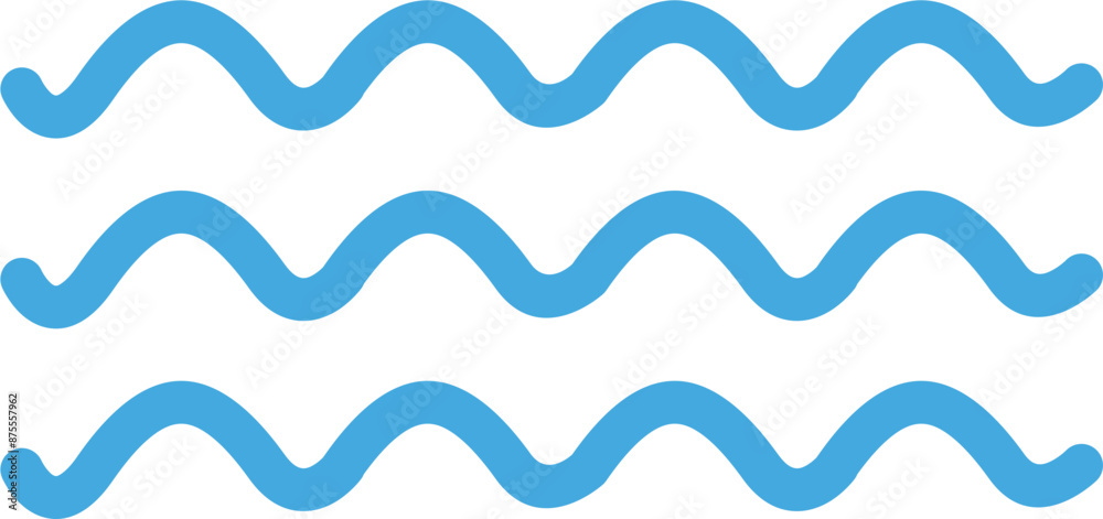 Fototapeta premium Blue Wave Lines Icon