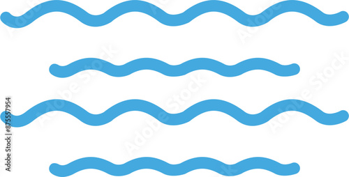 Blue Wave Lines Icon