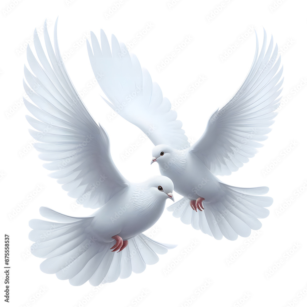 Dove Flying Isolated on transparent Background