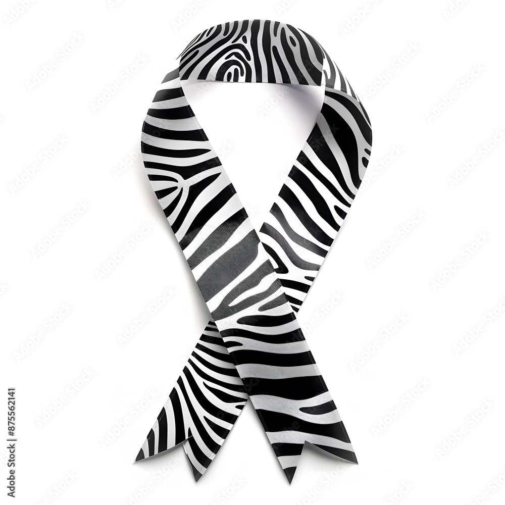 Beautiful Zebra Print Ribbon on White Background Beautiful Zebra Print Ribbon on White Background