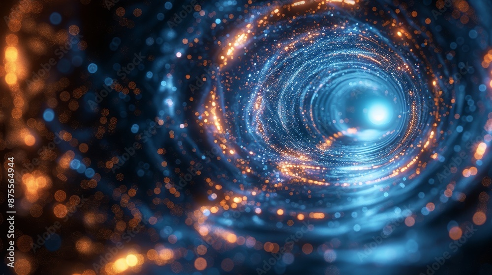 A portal made wo swirling light energy.