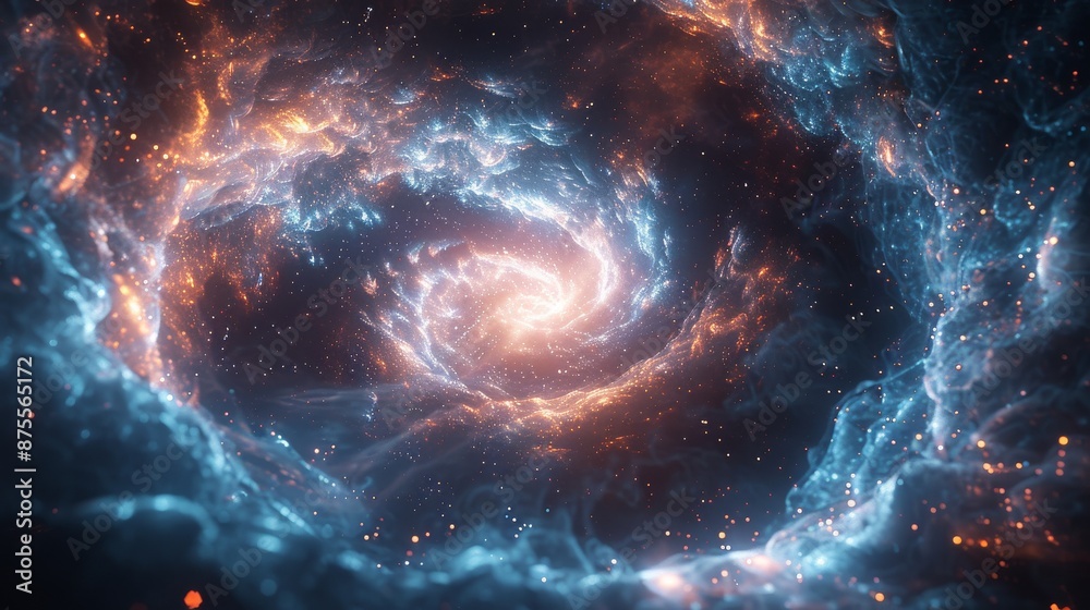 Fototapeta premium A portal made wo swirling light energy.