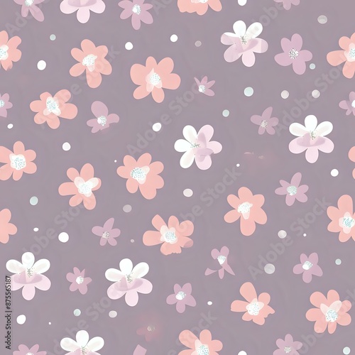 Sweet and Feminine Flower Pattern on Pink Background