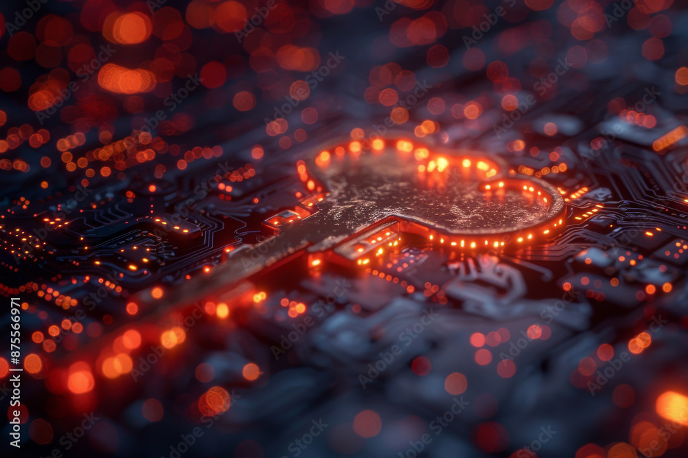 Abstract key on a black background. Cyber security concept. Abstract key on a black background. Cyber security concept.