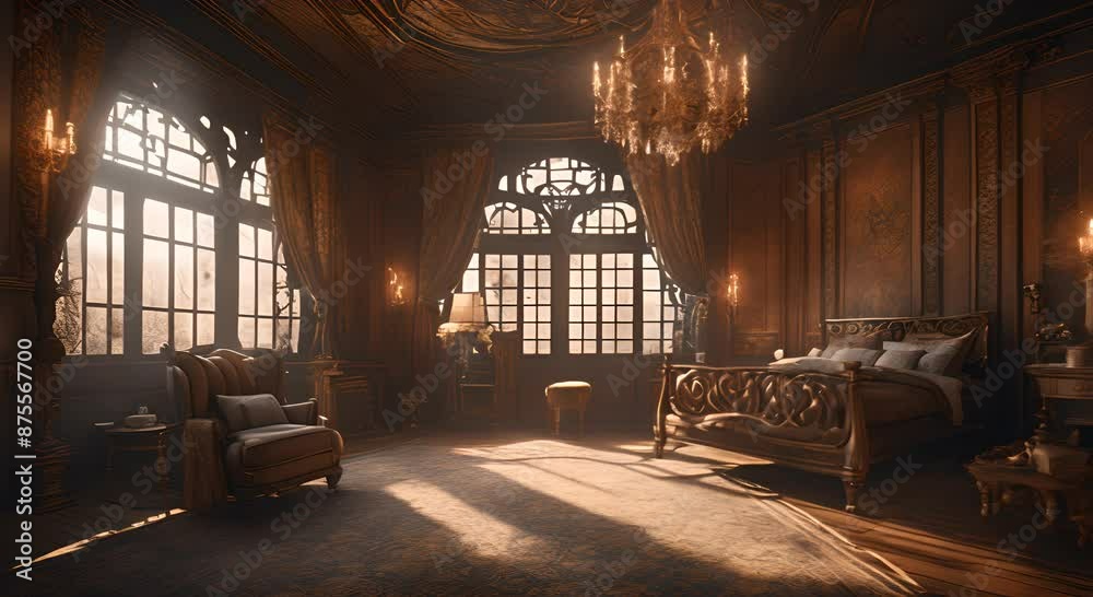 Mysterious haunted ancient style room 4k animation Mysterious haunted ancient style room 4k animation