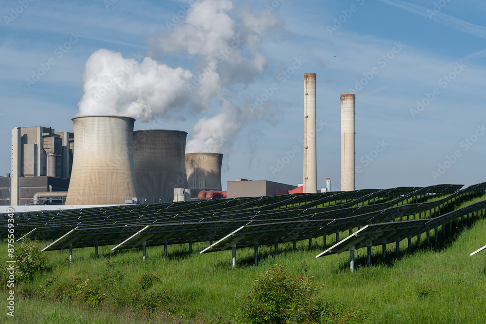 Coal-fired power plant with photovoltaic system