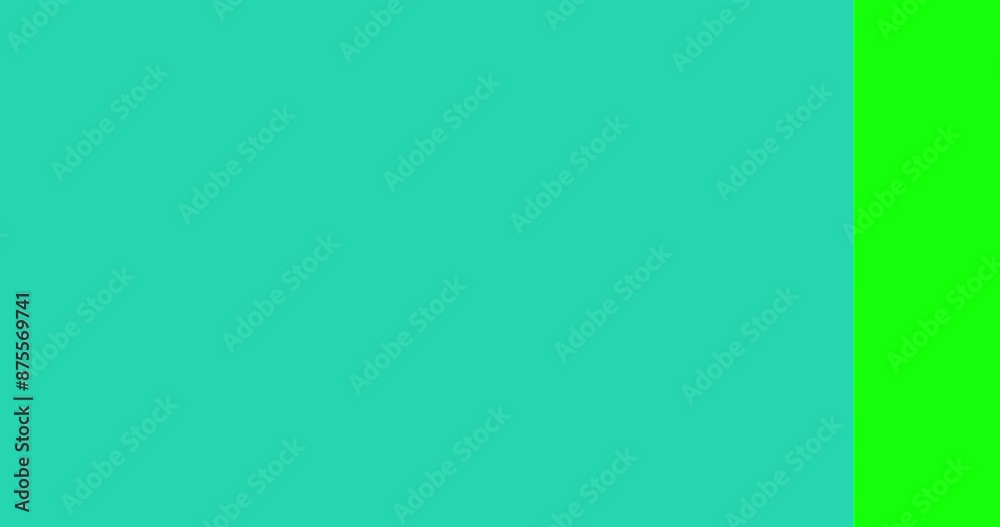 Simple transition animation. Modern purple, yellow and pink shapes transition in horizontal direction on green screen chroma key background.