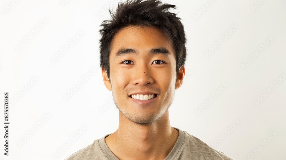 Close up portrait of attractive Asian man smiling. Close up portrait of attractive Asian man smiling.