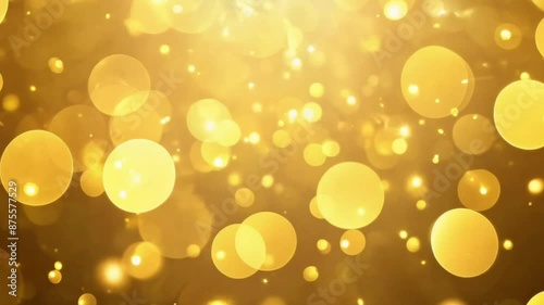 Sparkling gold festive bokeh background. 4K 3D loop animation Abstract festive motion background shining gold bokeh. Shimmering sparkling glitters particles flare light. awards ceremony,4k 60fps