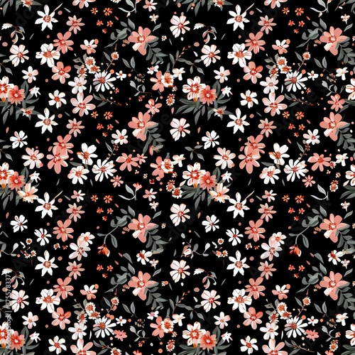 Intricate Art Deco Floral Design with Chain and Diamond Accents