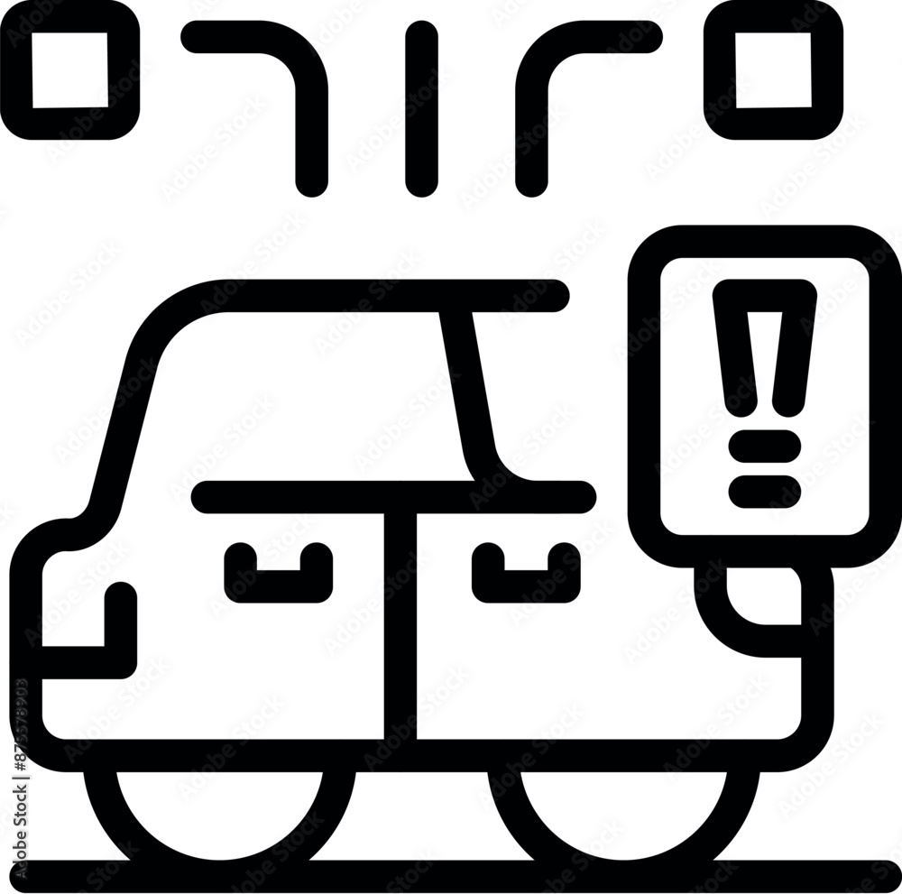 Parking sensor beeping, showing a car parking and a proximity alert on the sensor display Parking sensor beeping, showing a car parking and a proximity alert on the sensor display