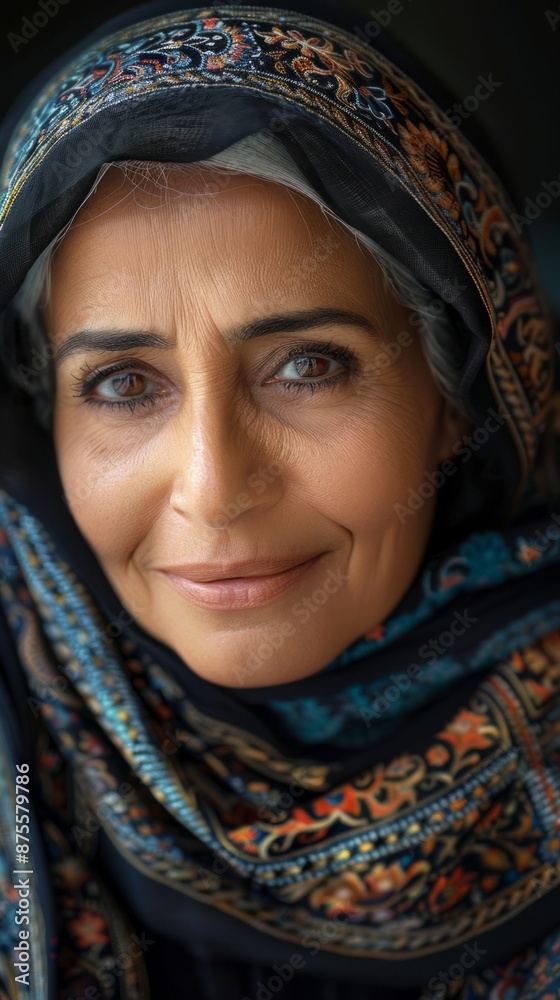 Middle-aged Saudi Arabian woman with a warm smile Middle-aged Saudi Arabian woman with a warm smile