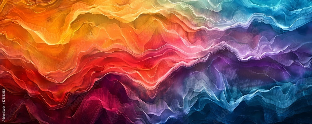 Overlapping colorful waves