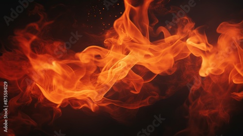 a close up of fire flames on a black background