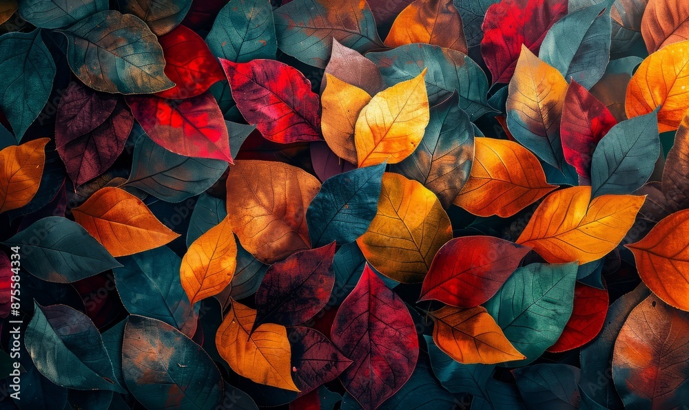Abstract leaf patterns in fall colors Abstract leaf patterns in fall colors