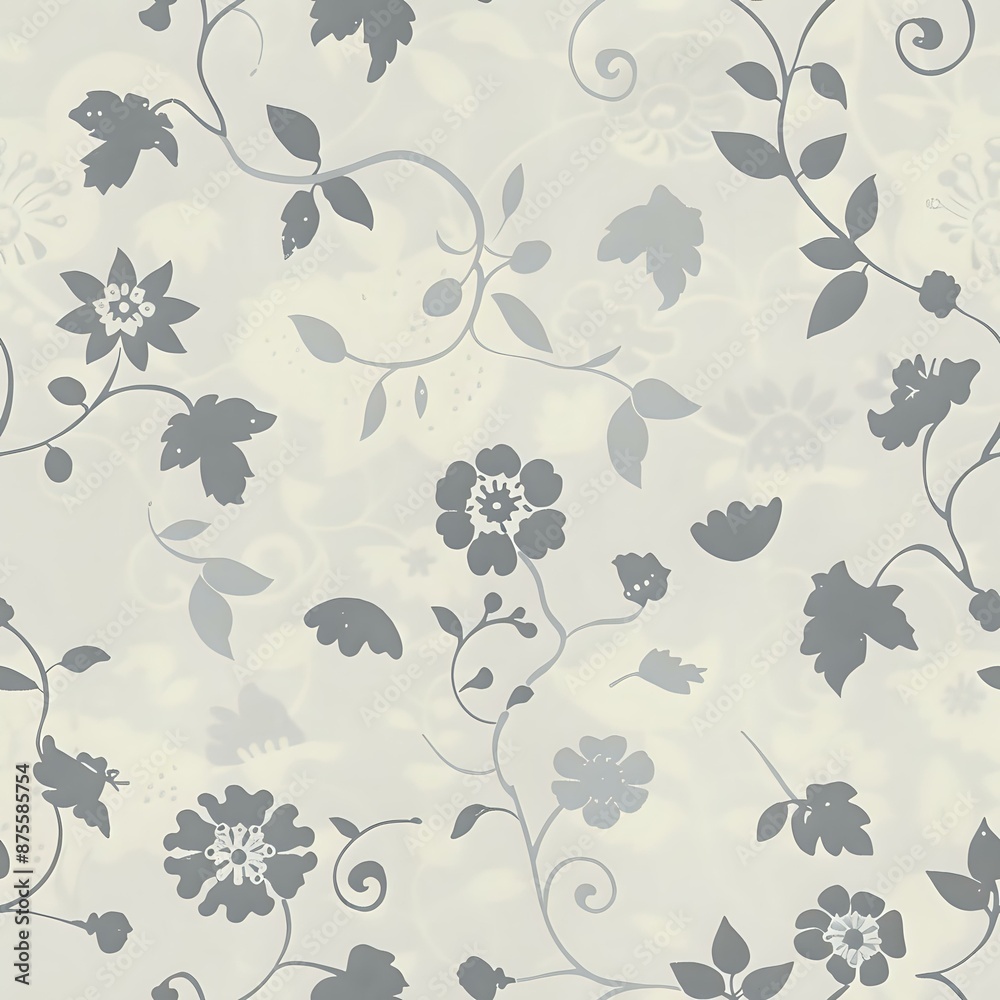 Complex Floral Motif Grid in Blue, Green, and Pink Complex Floral Motif Grid in Blue, Green, and Pink