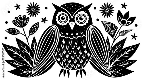 black and white owl