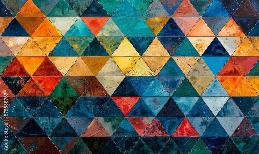 Geometric pattern with cool colors
