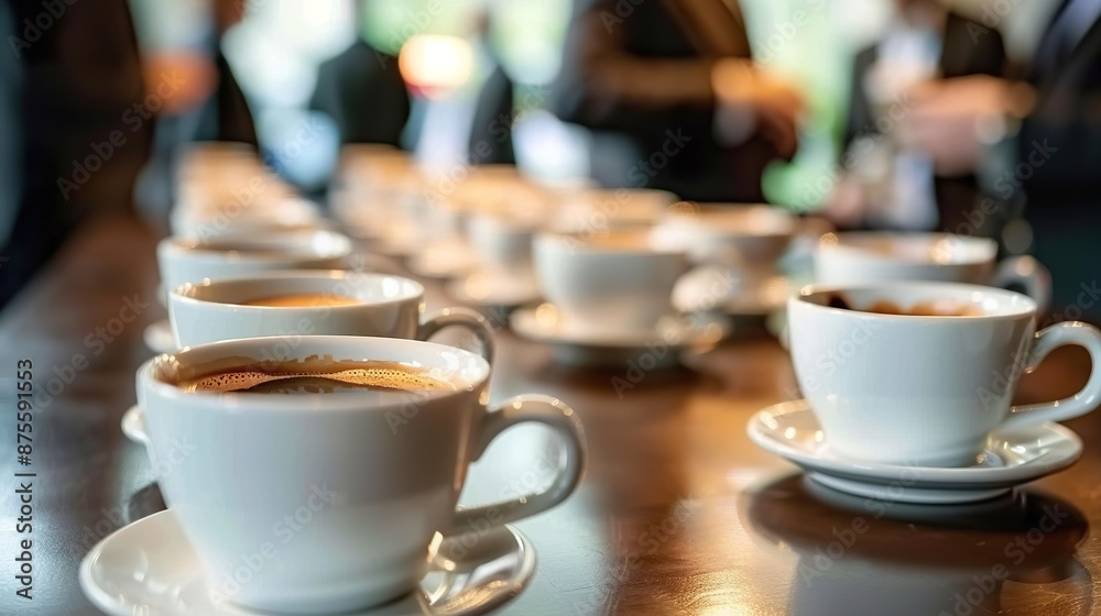 Fototapeta premium Coffee Cups on Table at Business Meeting