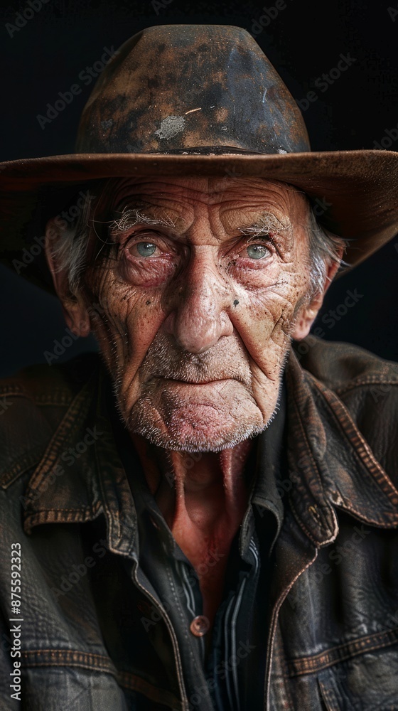 Elderly American man with a hat Elderly American man with a hat