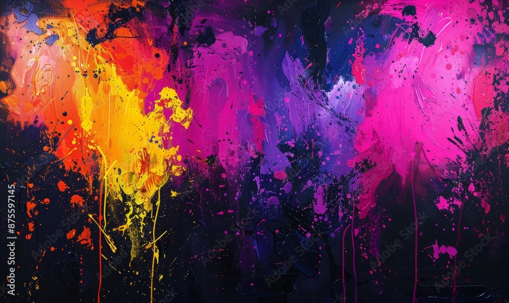 Abstract neon splatter in vibrant colors Abstract neon splatter in vibrant colors